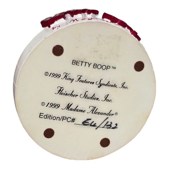 Vtg Betty Boop Figurine by Madame Alexander 6.5" Red Evening Gown Feather Boa - Picture 11 of 11